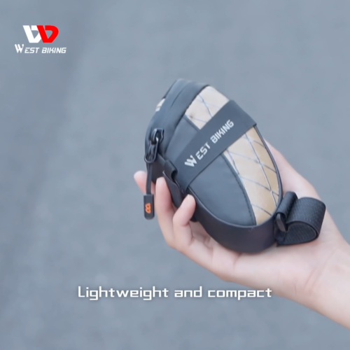 WEST BIKING Bicycle Saddle Bag Reflective Road Bike Mini Tool Bag 0.3L Gray - Video 1 of 1