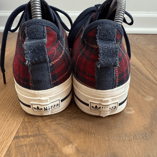 Adidas Nizza RF Platform Red Plaid Flannel Sneakers 9 - Picture 5 of 9