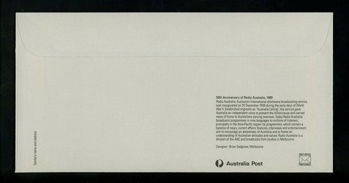 Postal History Australia FDC #1162 Radio Australia media 1989 - Picture 2 of 2