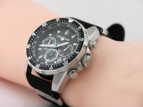 NEW CHASE DURER CDW-0084 CONQUEST ELITE BLACK DIAL QUARTZ CHRONOGRAPH WATCH 46MM - Picture 12 of 20
