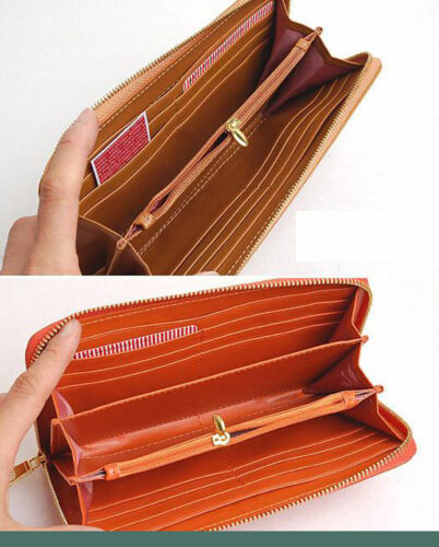 Women Genuine Soft Leather Wallet Zipper Lady 16 Card Holder Coin Case Purse - Picture 6 of 13