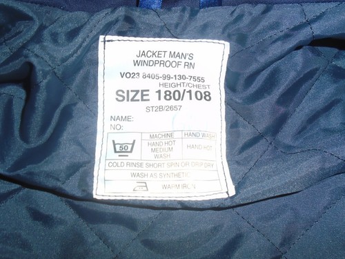ROYAL NAVY MENS WINDPROOF JACKET VARIOUS SIZES GENUINE RN ISSUE - Picture 6 of 6