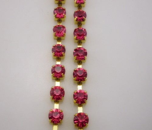 SS30 glass crystal 6mm rhinestone close gold claw chain trims costume Appliqu - Bild 16 von 26