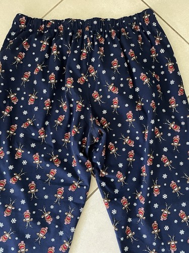 Next Men’s Lounge Pants Navy Reindeer Xmas Print Sz L - Picture 4 of 4
