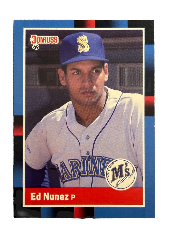 Excellent: Vintage 1988 Donruss Ed Nunez Seattle Mariners Trading Card