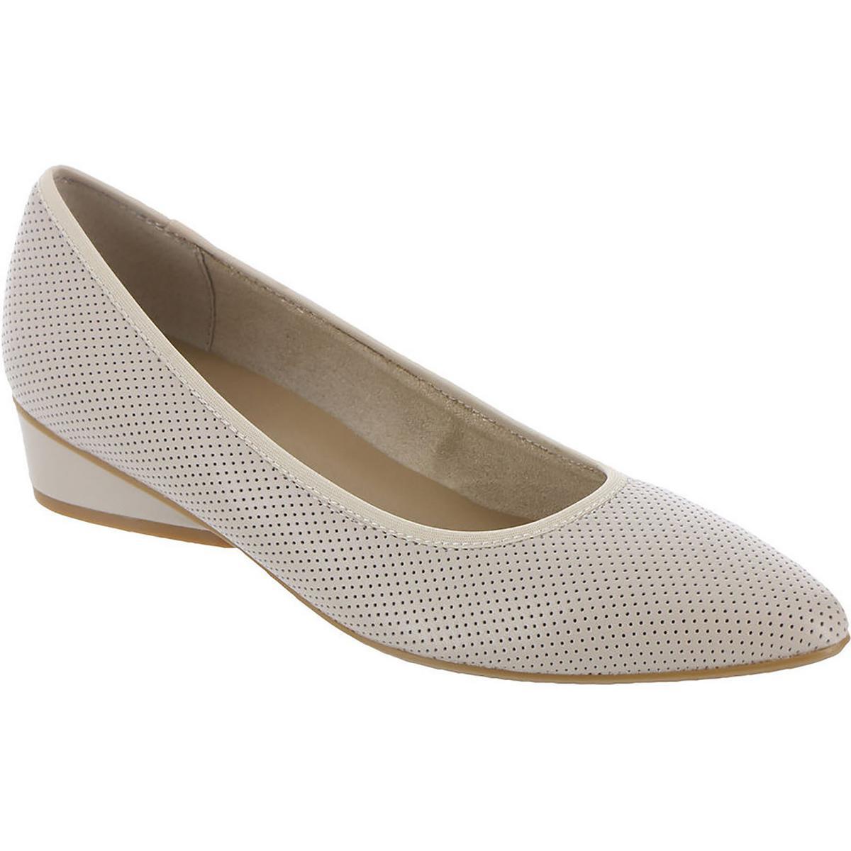 VANELi Womens Fiona Beige Faux Leather Flat Shoes 11 Wide (C,D,W) BHFO 3196