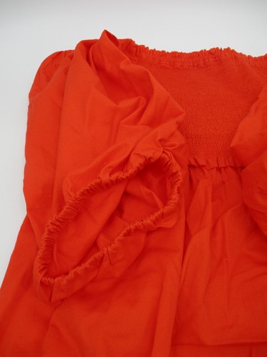 Free Assembly Womens Dress Medium Orange Short Sleeves Casual Preppy Summer Boho - Picture 16 of 16