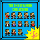 Pixel Art Stickers - One Of A Kind Vinyl Sticker Set of 13 Individual Decals