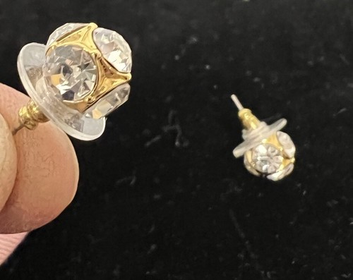 Kate Spade New York Lady Marmalade Crystal Stud Earrings Goldtone Bling - Picture 4 of 5