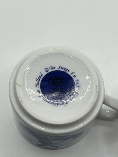 2 Royal Schwabap China Tea Coffee Cups Dutch Blue Windmill  Vintage - Picture 15 of 24
