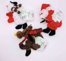 Claire's Let It Glow Christmas Scrunchies - Santa Snowman Reindeer Hair Set Of 3