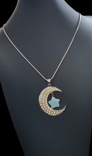 Cresent Moon  Star Pendant Necklace