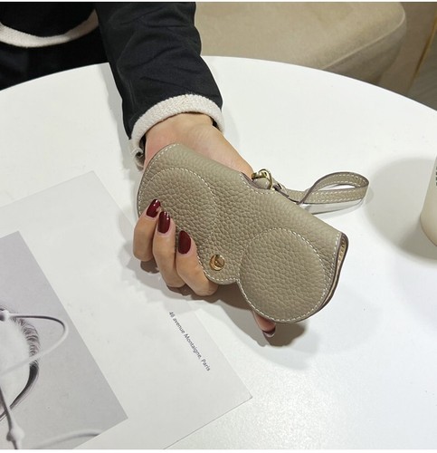 Soft cowhide Leather Reading Glasses Bag Case Waterproof Sunglasses Storage 2Pcs - Picture 22 of 37