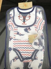 Lily And Jack 5 Piece Set - Sleepsuit, Vest, Hat, Mitts, Bib - Blue Fox 3-6m