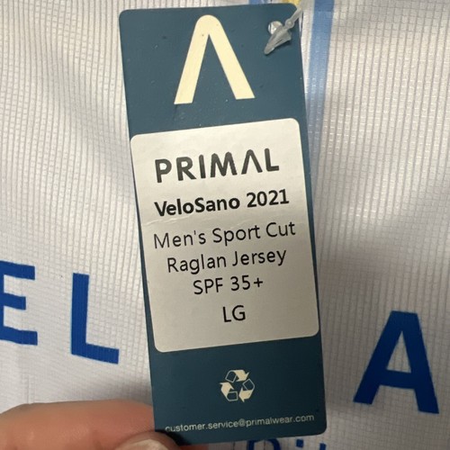Primal Radtrikot Herren Large Velosano 2021 Raglan Trikot Full Zip weiß blau - Bild 5 von 9