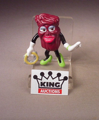 Vintage 1988 California Raisins PVC Figur Tamburin Kunststoff 3" weiblich NOS #A