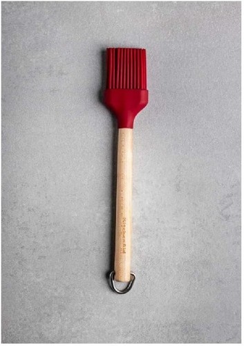 KitchenAid Spazzola per Pasticceria in Legno di Betulla con Testa in Silicone Rosso - Foto 2 di 5