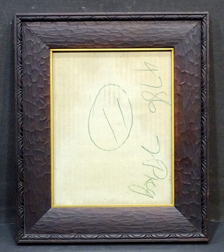 STUNNING! Antique ARTS & CRAFTS Carved Wood 7x9 Photo WOODEN PICTURE FRAME - Picture 4 of 8