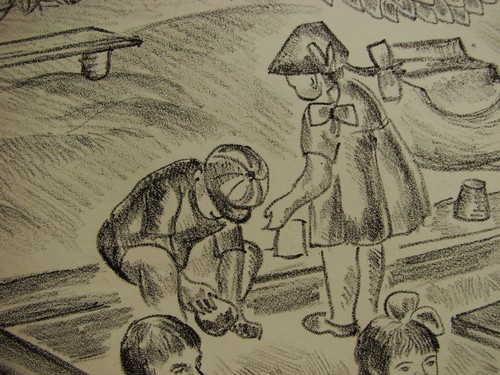 Ukrainian Soviet USSR Lithography realism portrait figure kindergarten children - Picture 5 of 9