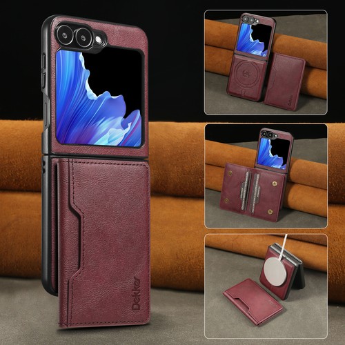 Magnetic Detachable 2 in1 Card Leather Case For Samsung Galaxy Z Flip 7 6 5 4 3 - Picture 17 of 19