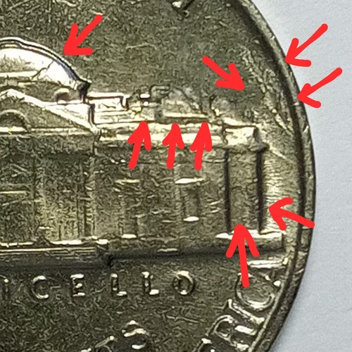 1963 BU Jefferson Nickel - Multiple Errors - Obv/Rev lamination ERROR Coin! WOW! - Picture 14 of 16