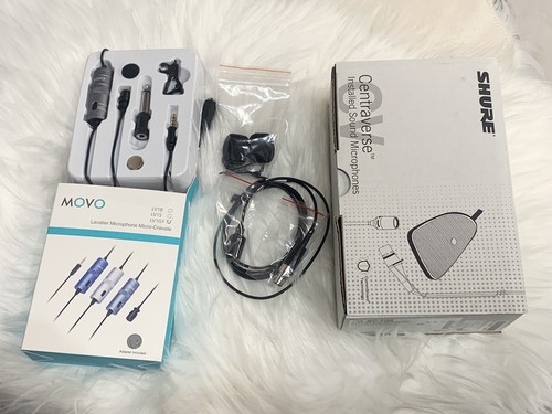 Shure CVL Centraverse Lavalier Microphone & Movo Lavalier Micro-Cravate LV1GY - Picture 1 of 9