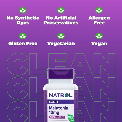 Natural Sleep Aid: 10 mg Melatonin Fast Dissolve Tablets - 200 Strawberry Flavor - Picture 7 of 12