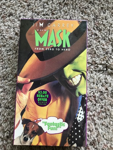 The Mask VHS 1995 boîte à gemmes Jim Carrey cam Diaz White Turner H.E. Filigrane scellé