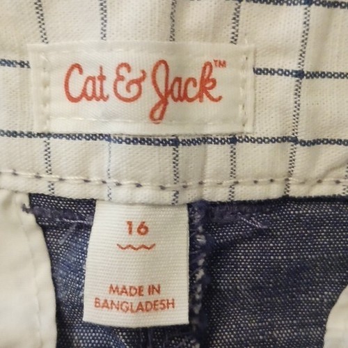 Cat & Jack Shorts Youth Boys Size 16 Flat Front Chino Blue Casual - Picture 6 of 6