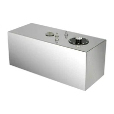 19 Gallon 72L Slim Race Fuel Cell Gas Tank w/ Level Sender Top-Feed Aluminum