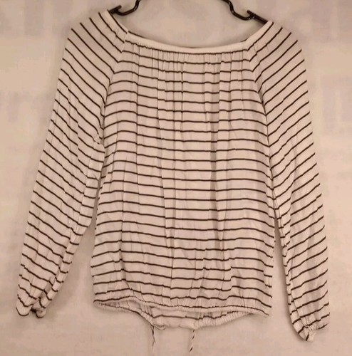 Top Altar'd State para mujer pequeño blanco negro a rayas atado inferior - Imagen 6 de 7