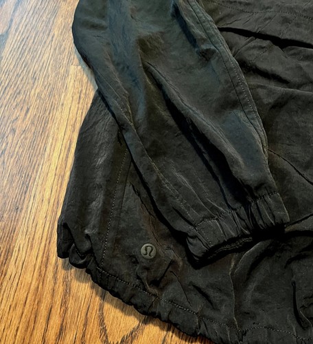 Lululemon Felpa con Cappuccio Mezza Zip Donna M/L Idrorepellente Tecnica Cinch Cords Nero - Foto 3 di 4