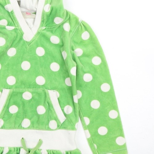 John Lewis Girls Green Cotton Blend Jumper Dress Size 6 Years V-Neck - Picture 10 of 12