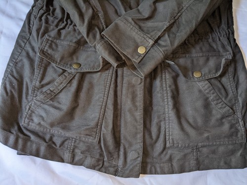 J. Jill Army Green Jacket Lined Size XL Full Zip Pockets Removable Liner - Picture 6 of 20