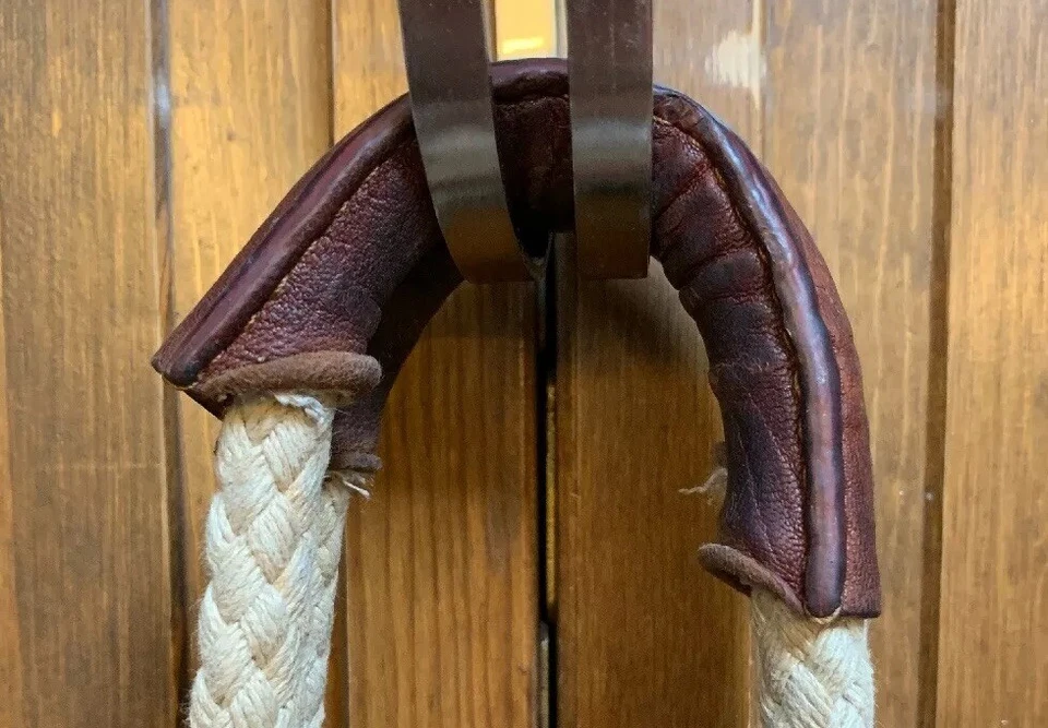 Nicole Miller Barco Y Bolso de Mano Lona Algodón Cuero Playa Marfil Marrón Foto 4 de 4