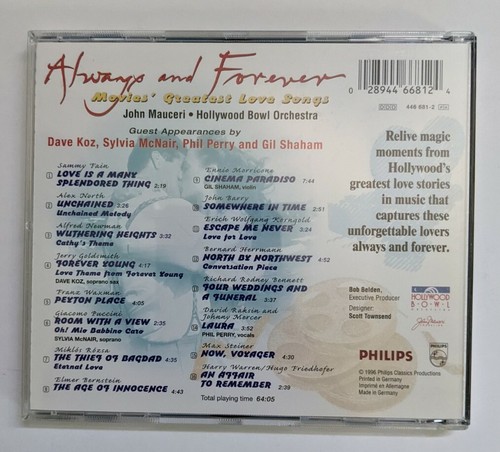 Always & Forever: Movies Greatest Love Songs CD, 1996, Pre-Owned - Picture 2 of 3