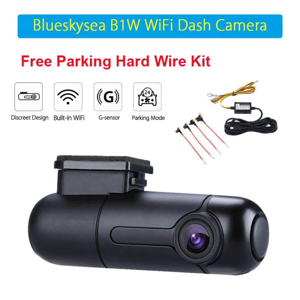 Blueskysea B1W WiFi Dash Cam 1080P Mini HD G-Sensor 360°Rotate Video  +Hardwire.