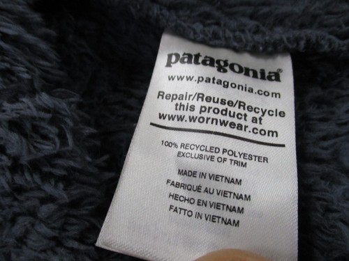 Patagonia Vest Jacket Girl S Blue Fuzzy Fleece Logo Outdoors Hiking Casual Youth - Picture 7 of 9