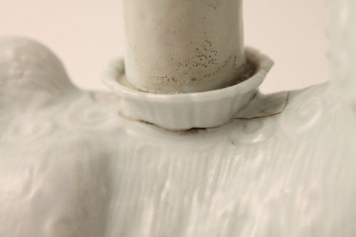 Vintage Chinese Blanc De Chine Porcelain Fu Dog Whimsical Candlestick Holders - Picture 16 of 17