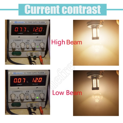 2Pcs Warm White P45T 56SMD Motorbike LED Headlight Lamp Hi/Lo Beam Bulb 10V-30V - Picture 8 of 10