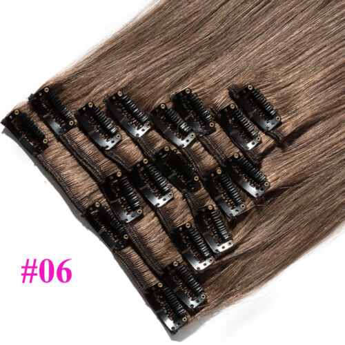 8-32inch Remy Human Hair Extensions Clip In Real Long Hair Weft Full Head 8pcs - Picture 11 of 27