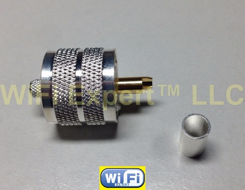 10 srebrnych wtyczek UHF PL259 zacisk wtykowy RG58 RG142 LMR195 LMR200 kabel złącza radiowe - Zdjęcie 2 z 5