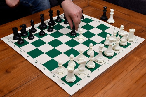 The Staunton Series Chess Pieces in Black Dyed/White Solid Plastic - 3.75" King - Picture 7 of 8