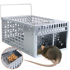 Humane Live Rat Trap Cage Automatic Trap Squirrel Rodent Double Bait Positions