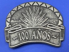 Tequila 100 Anos Tequila Brand Advertising Promo Vintage Belt Buckle
