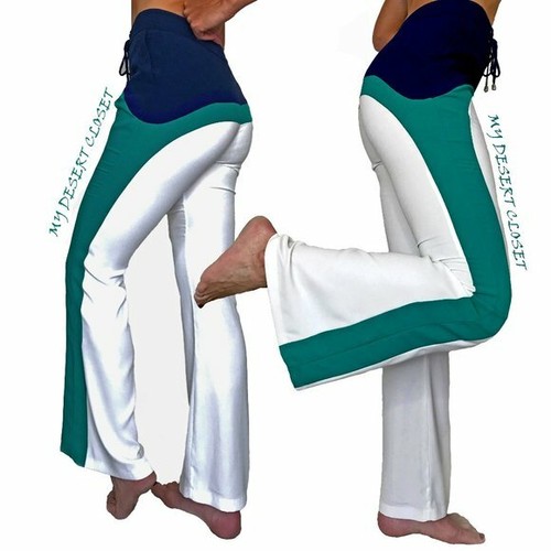 John John Black Wide Leg Colorblock 80's 90’s Pant