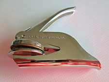 1979 CA Incorporated Portable Hand Press Pocket Seal Embossing Stamp and Pouch