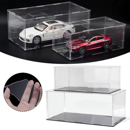 1/24 1/18 Scale Toys Cars Acrylic Display Case Box Action Models Showcase Stand - Foto 3 di 16