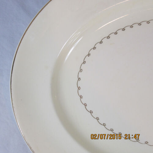 Paden City Pottery Platter Cream Floral Center Bouquet 14" USA Made Gold Trim - Picture 4 of 6