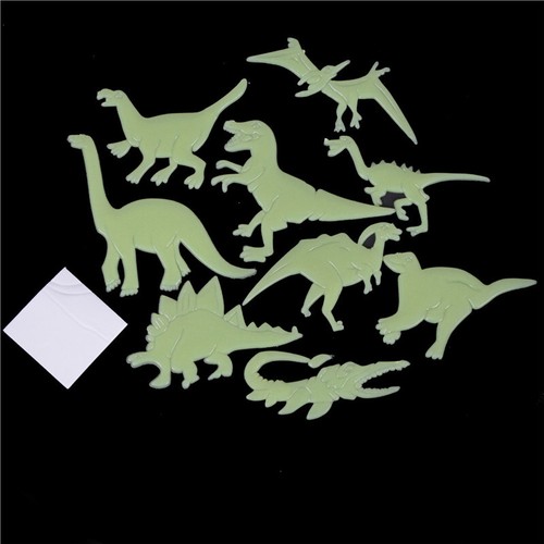 9Pcs Glow in the Dark Luminous Dinosaur Sticker Kid Room Wall Art Decoration .of - Picture 5 of 6